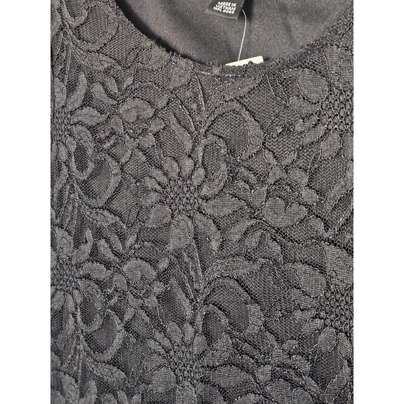 NWT Style & Co Lace Dress, Size S, Small, Black, Lined, Half Sleeve Prom, Party - Picture 2 of 6